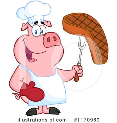 Royalty-Free (RF) Chef Pig Clipart Illustration by Hit Toon - Stock Sample #1170989
