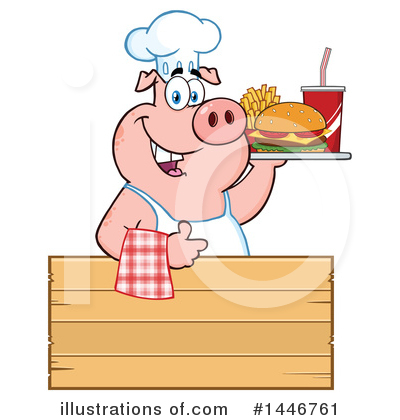 Royalty-Free (RF) Chef Pig Clipart Illustration by Hit Toon - Stock Sample #1446761