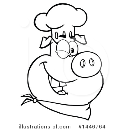Royalty-Free (RF) Chef Pig Clipart Illustration by Hit Toon - Stock Sample #1446764