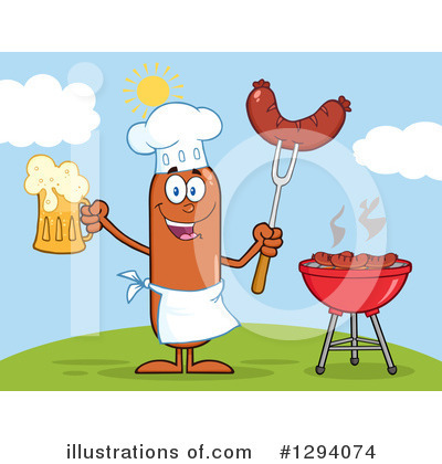 Royalty-Free (RF) Chef Sausage Clipart Illustration by Hit Toon - Stock Sample #1294074