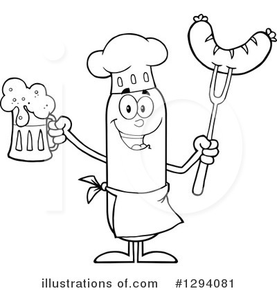 Royalty-Free (RF) Chef Sausage Clipart Illustration by Hit Toon - Stock Sample #1294081