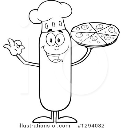 Royalty-Free (RF) Chef Sausage Clipart Illustration by Hit Toon - Stock Sample #1294082