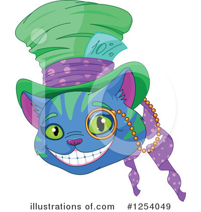 Royalty-Free (RF) Cheshire Cat Clipart Illustration by Pushkin - Stock Sample #1254049
