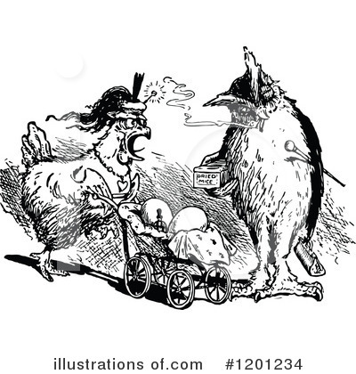 Royalty-Free (RF) Chicken Clipart Illustration by Prawny Vintage - Stock Sample #1201234