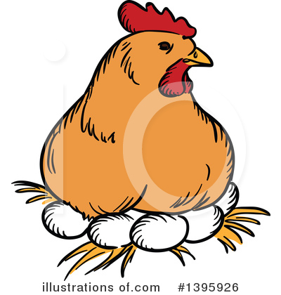 Hen Clipart #1395926 by Vector Tradition SM