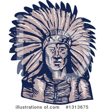 Native American Indian Clipart #1313675 by patrimonio