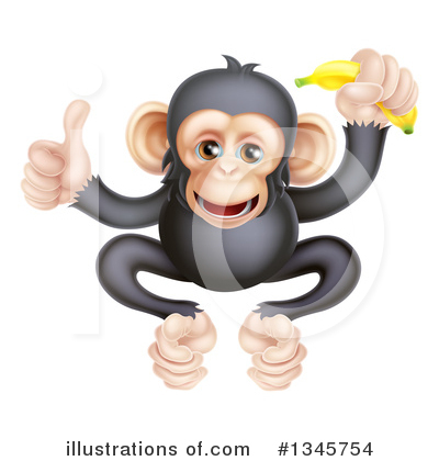 Royalty-Free (RF) Chimpanzee Clipart Illustration by AtStockIllustration - Stock Sample #1345754