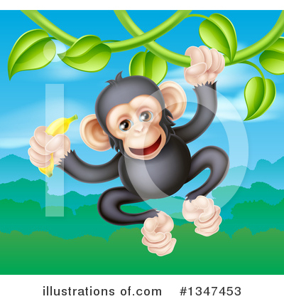 Royalty-Free (RF) Chimpanzee Clipart Illustration by AtStockIllustration - Stock Sample #1347453
