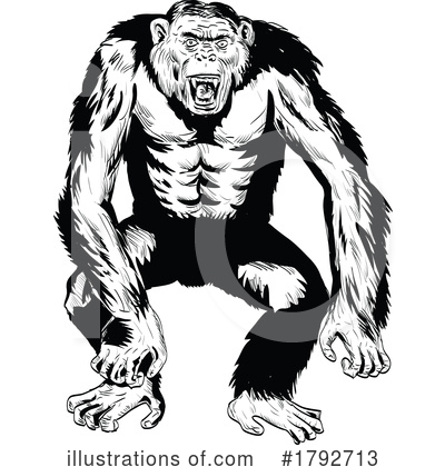 Royalty-Free (RF) Chimpanzee Clipart Illustration by patrimonio - Stock Sample #1792713