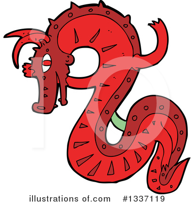 Royalty-Free (RF) Chinese Dragon Clipart Illustration by lineartestpilot - Stock Sample #1337119