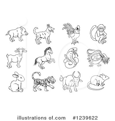 Royalty-Free (RF) Chinese Zodiac Clipart Illustration by AtStockIllustration - Stock Sample #1239622