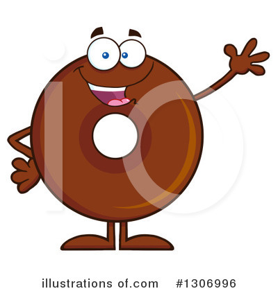 Chocolate Donut Character Clipart #1306996 by Hit Toon