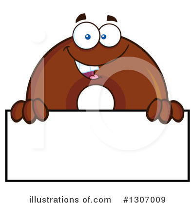 Royalty-Free (RF) Chocolate Donut Character Clipart Illustration by Hit Toon - Stock Sample #1307009