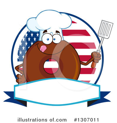 Chocolate Donut Character Clipart #1307011 by Hit Toon