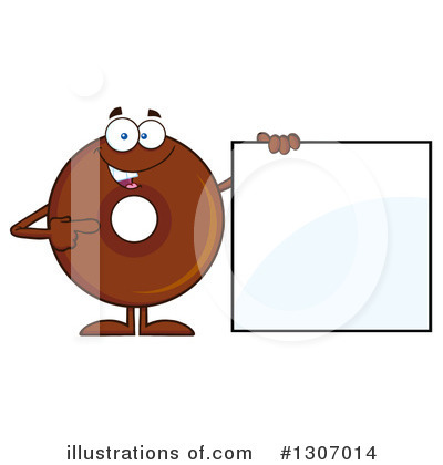 Royalty-Free (RF) Chocolate Donut Character Clipart Illustration by Hit Toon - Stock Sample #1307014