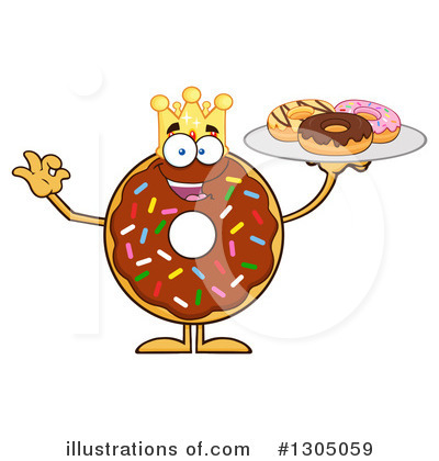 Royalty-Free (RF) Chocolate Sprinkle Donut Clipart Illustration by Hit Toon - Stock Sample #1305059