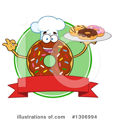 Royalty-Free (RF) Chocolate Sprinkle Donut Clipart Illustration by Hit Toon - Stock Sample #1306994