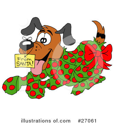 Christmas Puppy Clipart #27061 by LaffToon