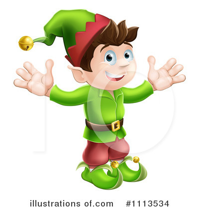 Royalty-Free (RF) Christmas Elf Clipart Illustration by AtStockIllustration - Stock Sample #1113534
