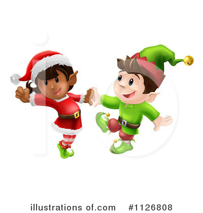 Christmas Elves Clipart #1126808 by AtStockIllustration