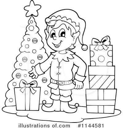 Royalty-Free (RF) Christmas Elf Clipart Illustration by visekart - Stock Sample #1144581