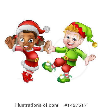 Christmas Elves Clipart #1427517 by AtStockIllustration
