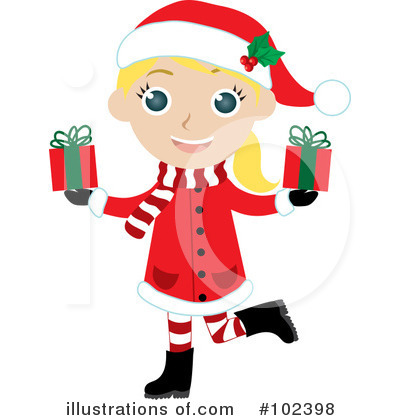 Royalty-Free (RF) Christmas Girl Clipart Illustration by Rosie Piter - Stock Sample #102398