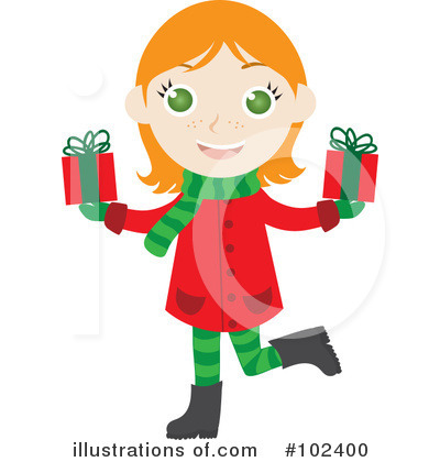 Royalty-Free (RF) Christmas Girl Clipart Illustration by Rosie Piter - Stock Sample #102400