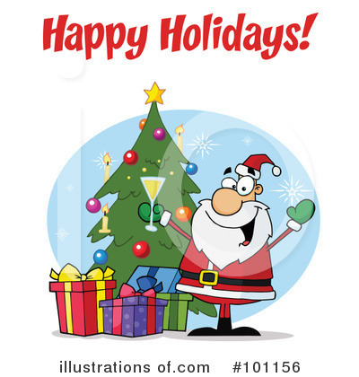 Royalty-Free (RF) Christmas Greeting Clipart Illustration by Hit Toon - Stock Sample #101156