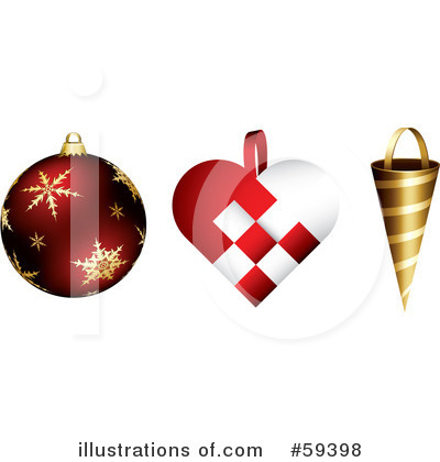 Royalty-Free (RF) Christmas Ornaments Clipart Illustration by TA Images - Stock Sample #59398