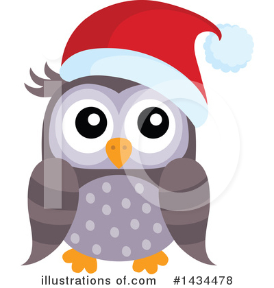 Royalty-Free (RF) Christmas Owl Clipart Illustration by visekart - Stock Sample #1434478