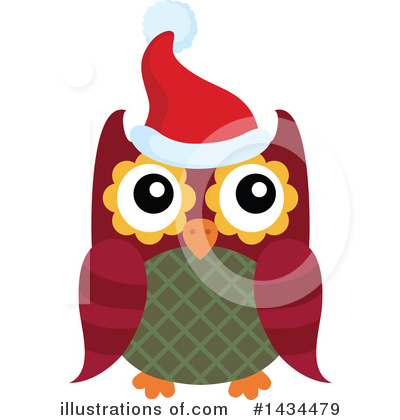 Royalty-Free (RF) Christmas Owl Clipart Illustration by visekart - Stock Sample #1434479