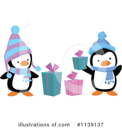 Royalty-Free (RF) Christmas Penguin Clipart Illustration by peachidesigns - Stock Sample #1139137