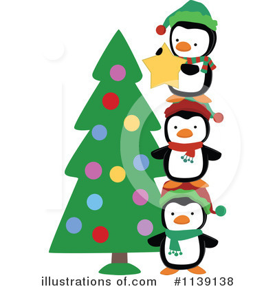 Royalty-Free (RF) Christmas Penguin Clipart Illustration by peachidesigns - Stock Sample #1139138