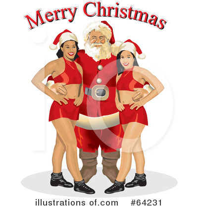 Royalty-Free (RF) Christmas Pin Up Clipart Illustration by David Rey - Stock Sample #64231
