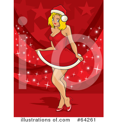 Royalty-Free (RF) Christmas Pin Up Clipart Illustration by David Rey - Stock Sample #64261