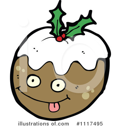 Royalty-Free (RF) Christmas Pudding Clipart Illustration by lineartestpilot - Stock Sample #1117495