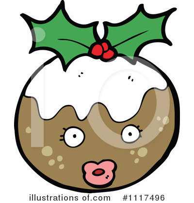 Royalty-Free (RF) Christmas Pudding Clipart Illustration by lineartestpilot - Stock Sample #1117496