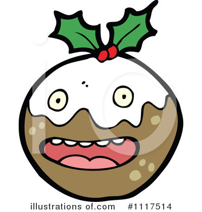 Royalty-Free (RF) Christmas Pudding Clipart Illustration by lineartestpilot - Stock Sample #1117514
