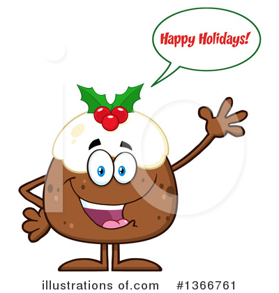 Royalty-Free (RF) Christmas Pudding Clipart Illustration by Hit Toon - Stock Sample #1366761
