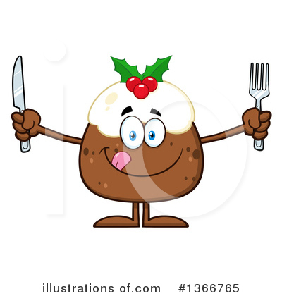 Royalty-Free (RF) Christmas Pudding Clipart Illustration by Hit Toon - Stock Sample #1366765