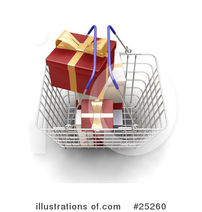 Royalty-Free (RF) Christmas Shopping Clipart Illustration by KJ Pargeter - Stock Sample #25260