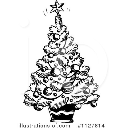 Royalty-Free (RF) Christmas Tree Clipart Illustration by visekart - Stock Sample #1127814