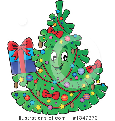 Royalty-Free (RF) Christmas Tree Clipart Illustration by visekart - Stock Sample #1347373