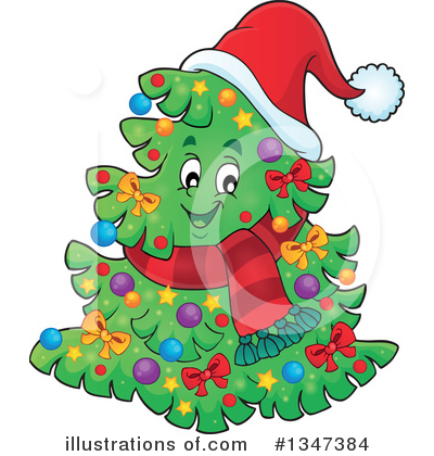 Royalty-Free (RF) Christmas Tree Clipart Illustration by visekart - Stock Sample #1347384