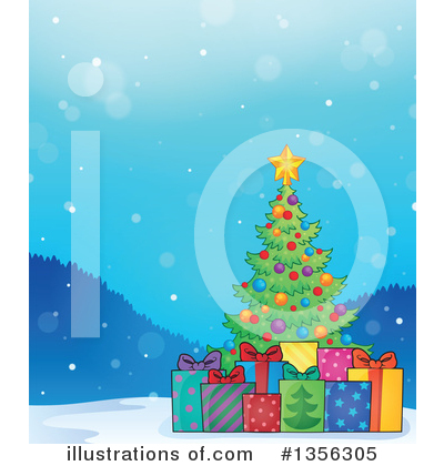 Royalty-Free (RF) Christmas Tree Clipart Illustration by visekart - Stock Sample #1356305