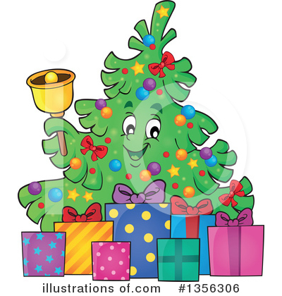 Royalty-Free (RF) Christmas Tree Clipart Illustration by visekart - Stock Sample #1356306