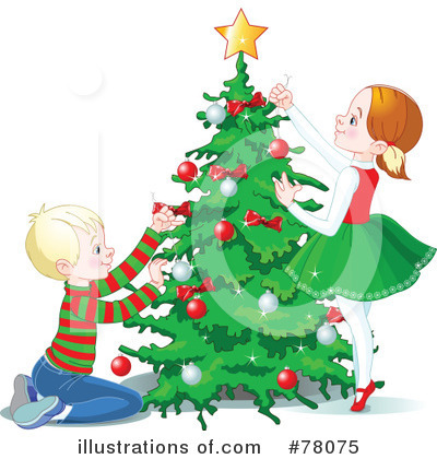 Royalty-Free (RF) Christmas Tree Clipart Illustration by Pushkin - Stock Sample #78075