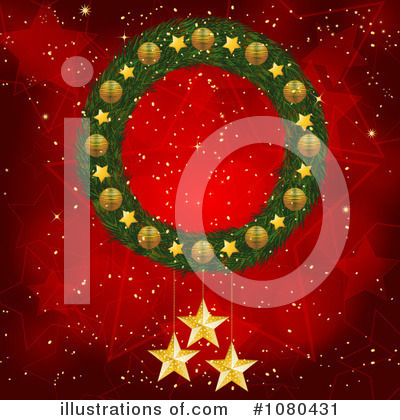 Royalty-Free (RF) Christmas Wreath Clipart Illustration by elaineitalia - Stock Sample #1080431