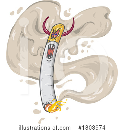 Cigarette Mascot Clipart #1803974 by Domenico Condello